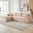 2-Piece 110" L-Shape Corduroy Upholstered Modular Sectional Sofa with 2 Pillows-559294992