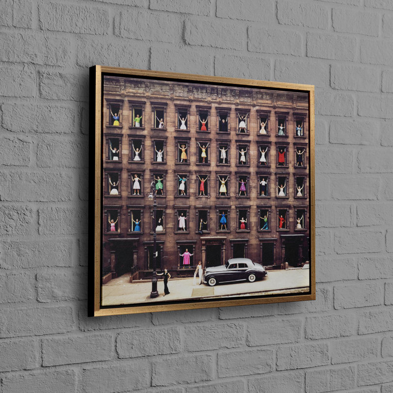 Stunning Canvas Poster Featuring Girls in the Windows Wall Decor Ideal for Room Contemporary Art Decor, 40 cm H x 40 cm W