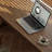 Light walnut L-Shaped Solid Wood desks-107726637