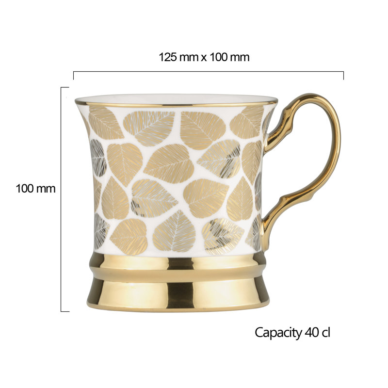 Bernella Porcelain Coffee Mug, Gold