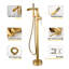 Robinet de baignoire autoportant cascade en laiton antique