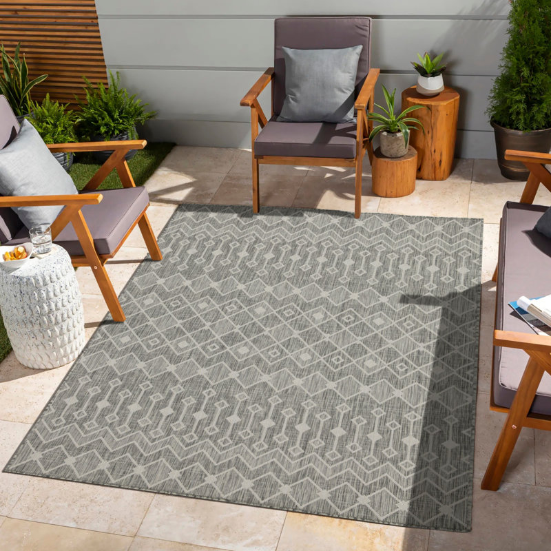Sunshine GC_HAR2021 Silver Indoor/Outdoor Area Rug, Rectangle 5'3" x 7'3"