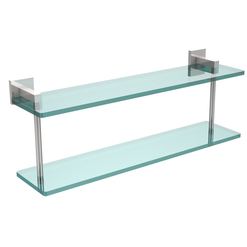 Haranu 2 Piece Tiered Shelf, Polished Chrome