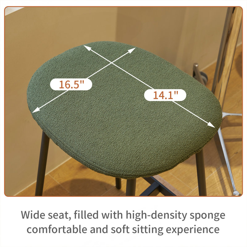 Ensemble de 2 tabourets modernes, Vert