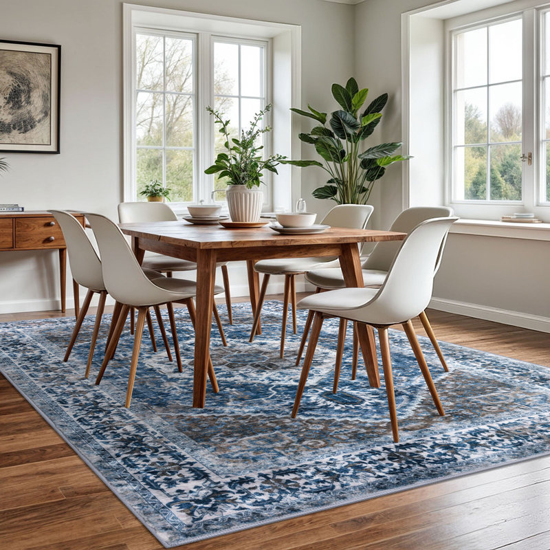 Jodhveer Area Rug Washable Rug Non-Slip Backing Indoor Rugs, Rectangle 6' x 9'