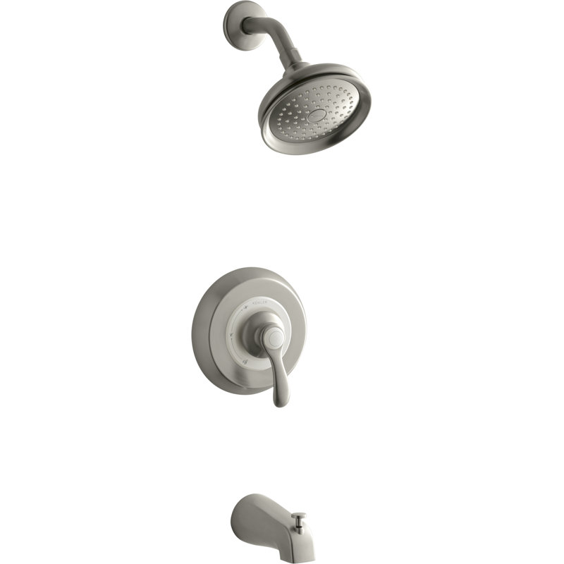 Fairfax Rite-Temp Bath and Shower Trim Set with NPT Spout, Valve Not Included, Vibrant Brushed Nickel