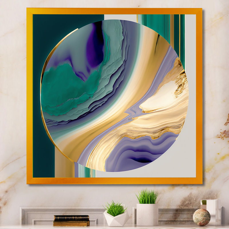 «Bold Expression Art II», peinture sur toile, Impression dorée sur toile encadrée, H 16 po x l 16 po x P 1 po