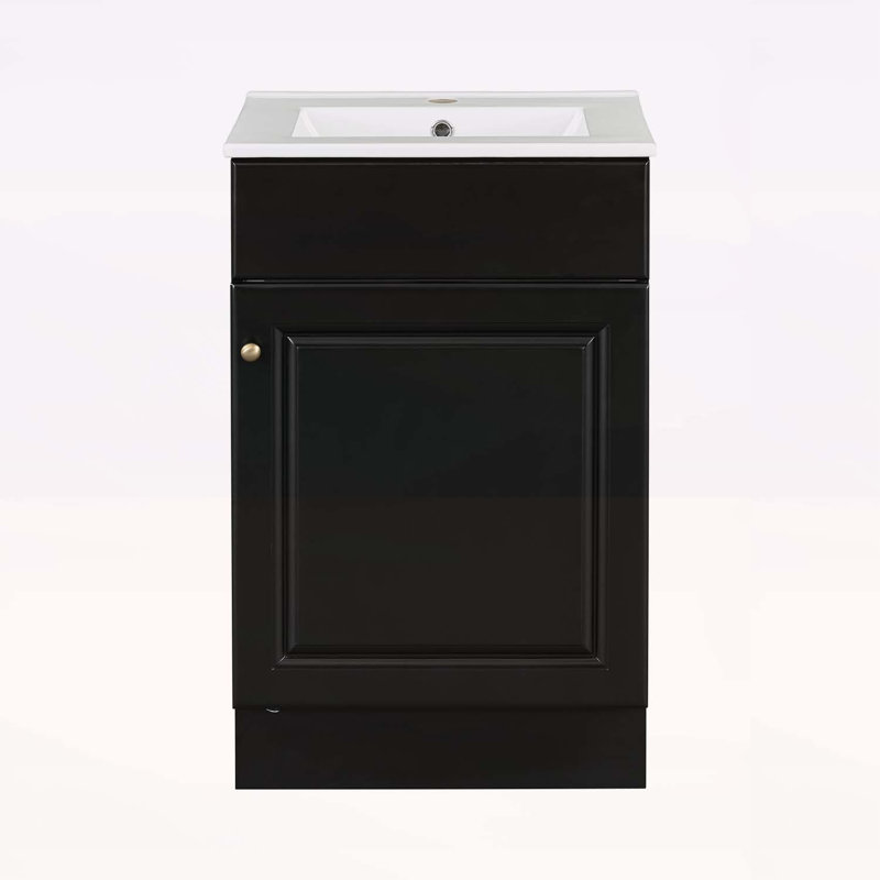 Versatile Bathroom Vanity with Sink and Ample Storage for Enhanced Functionality, Black, Gold