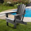 Chaise pliante extérieure Adirondack résistante aux intempéries pour terrasse de jardin, pelouse et jardin (ensemble de 2)-66963741