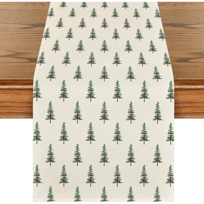 Chemin de table de Noël arbre de Noël, décoration de table de salle à manger saisonnière pour la fête