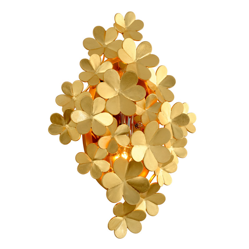 Plafonnier encastré 2 lumières Gigi, Feuille d'or