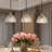 Abner Metal Pendant with Bark-Textured Glass Shades-1188212122
