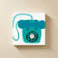 «Retro Téléphone Blue» par Jen Bucheli - Impression sur toile-900112663