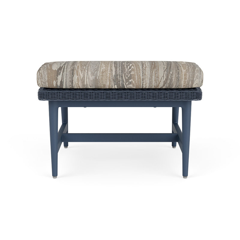 Cascade Outdoor Ottoman, Woodgrain Ash, Denim Blue