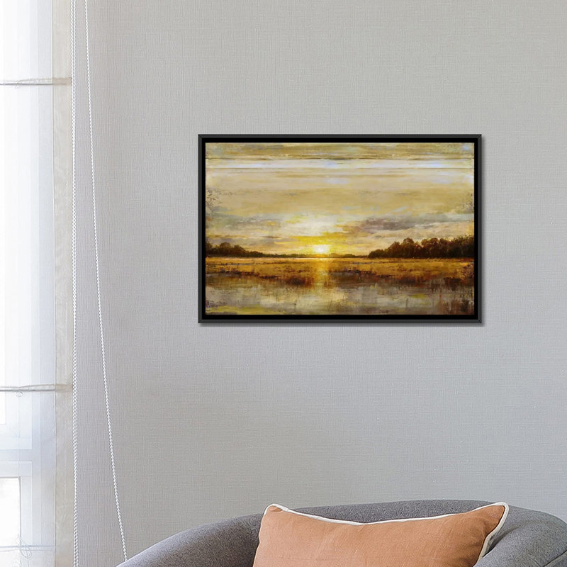 " Daybreak " by Eric Turner, 18" H x 26" W x 1.5" D, Black Framed Canvas, No Matte