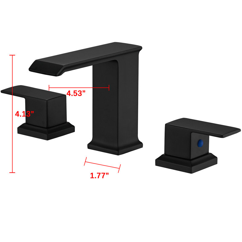 Widespread 2-handle Bathroom Faucet, Black