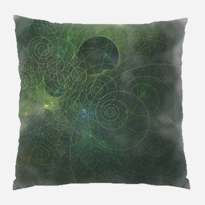 Fractal Geometric Microsuede Reversible Throw Pillow