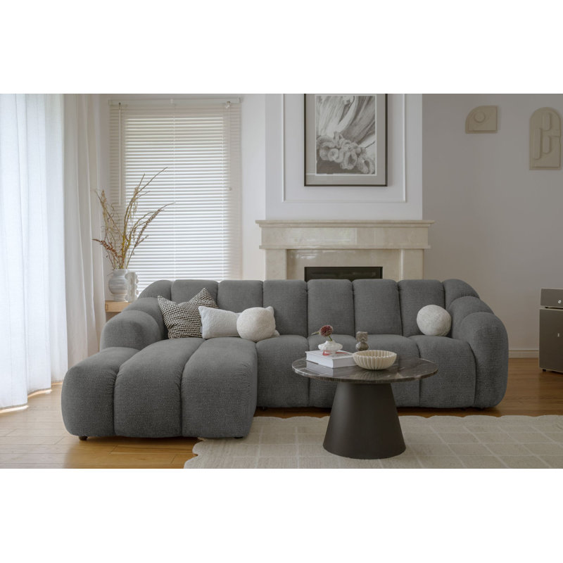 Shell Corner Sofa , 4, Left Hand Facing, Dark Grey