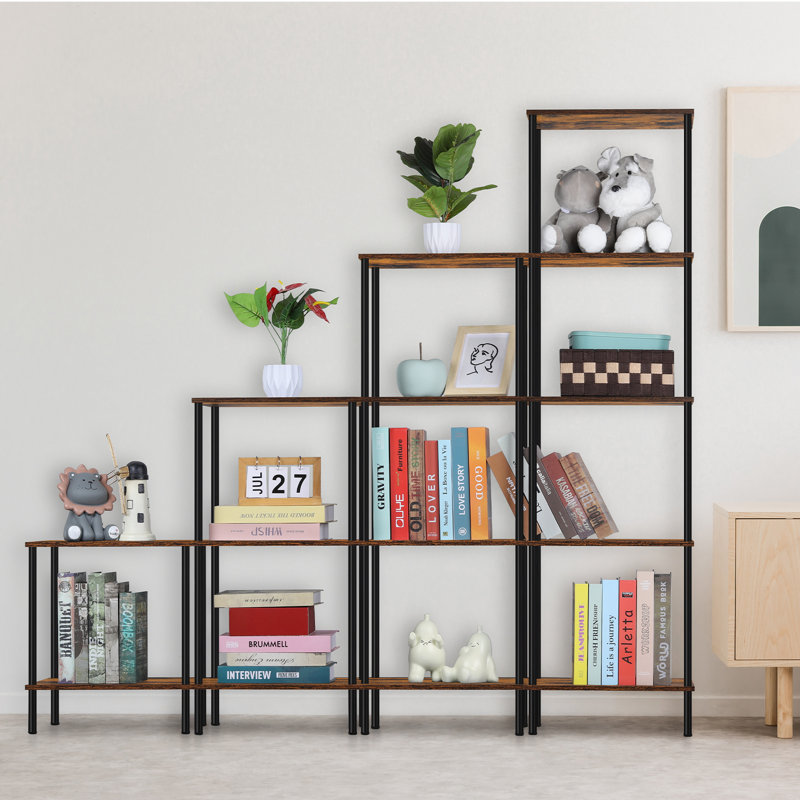 Étagère ouverte multi-tablettes à 5 tablettes - brun
