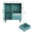 Armoire à vin avec portes en verre et porte-verres à pied, buffet moderne avec tablettes réglables, unité de rangement compacte pour la salle à manger, la cuisine, le salon, vert-538472181