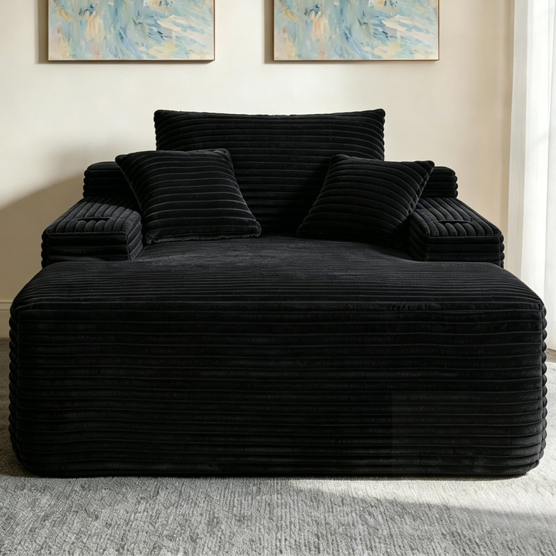 Méridienne convertible avec rembourrage moelleux, accoudoirs larges et coussins décoratifs pour un confort et une polyvalence ultimes