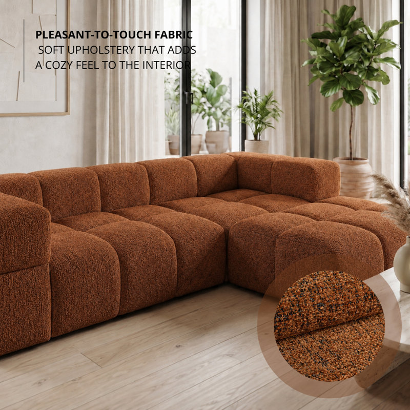 Rudalph 3 Seater Sectional, Right Hand Facing