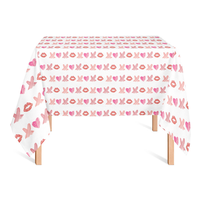 Lipstick XO Pattern Tablecloth, 58" L x 58" W