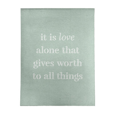 Tapis en poly-chenille à citation manuscrite love