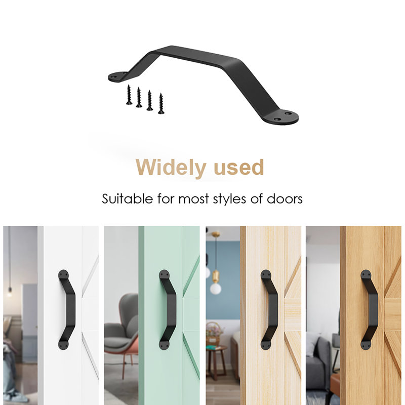 60-inch Matte Black Steel Sliding Barn Door Hardware Kit