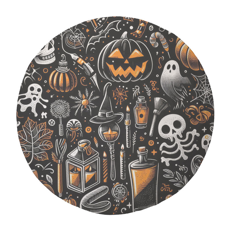 Tapis tressé Simple Spookfest, Rond 5 pi