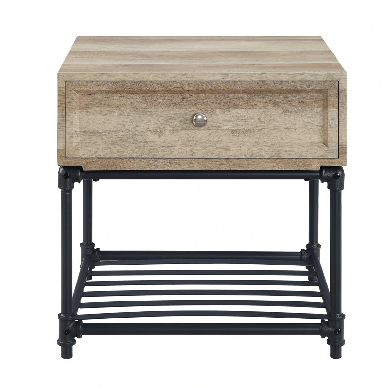 Jeroen Marble Top End Table with Storage