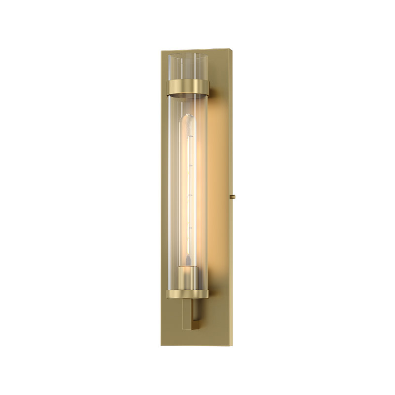 Luciano Plug & Play 1-Light Wall Sconce in Transitional and Modern Style-21 Inches Tall and 4.5 Inches Wide, Satin Brass