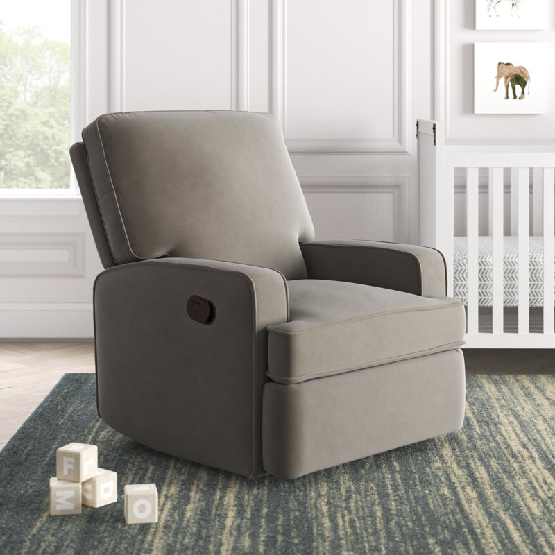 Emily Upholstered Reclining Rocking Chair, Navy