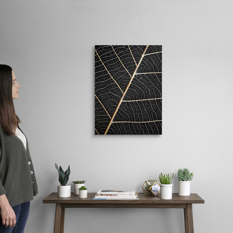 Feuilles de feuilles, art mural, H 24 po x l 18 po, Toile tendue