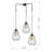 Adjustable Height 3 Lights Metal Cluster Pendant