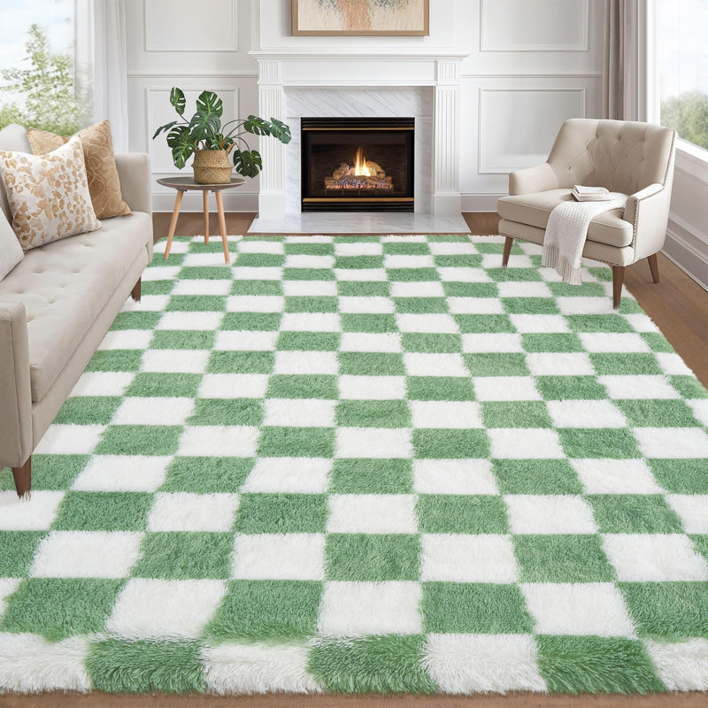 Abstract Rug Checkerboard Area Carpet Machine Washable Non-slip Stain Resistant Rugs for BedroomNurseryLiving RoomHome Office