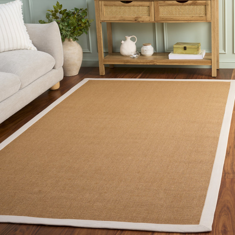 Natural Fiber Flat Weave Jute/Sisal; Latex; Cotton Solid Color Indoor Rug, Rectangle 8' x 10'