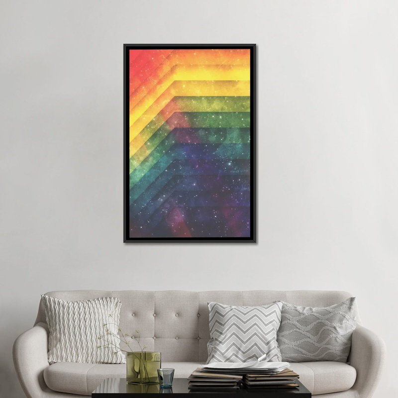 «Time and Space», impression sur toile tendue, H 26 po x l 18 po x P 1,5 po, Toile avec cadre noir, Pas de tapis
