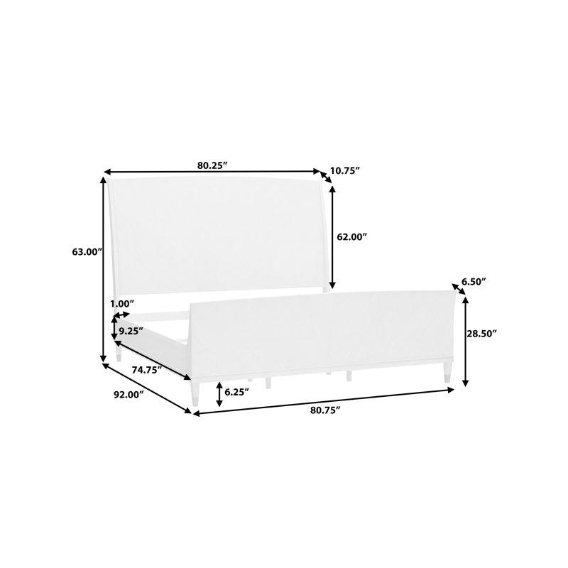 Beige King Transitional Wood Panel Bed with Headboard