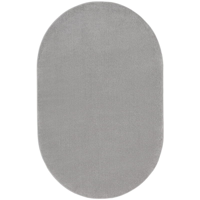 Nourison Essentials Silver/Gray Indoor/Outdoor Area Rug, Oval 6' x 9