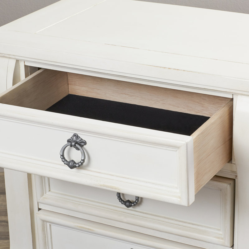 Eccleshall 3 Drawer Nightstand, Antique White