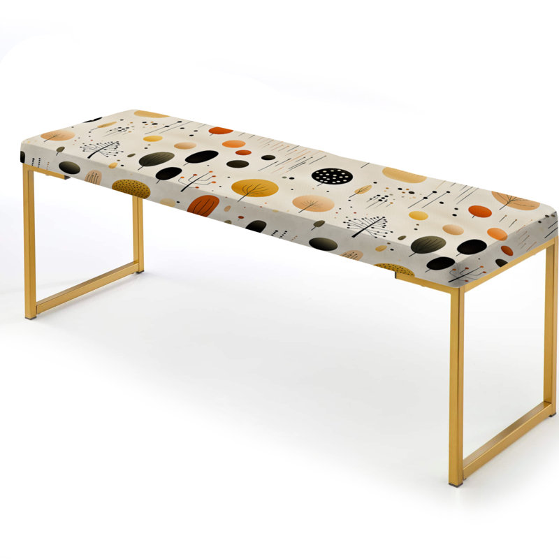 Organic Botanical - Geometric Upholstered Gold Bench