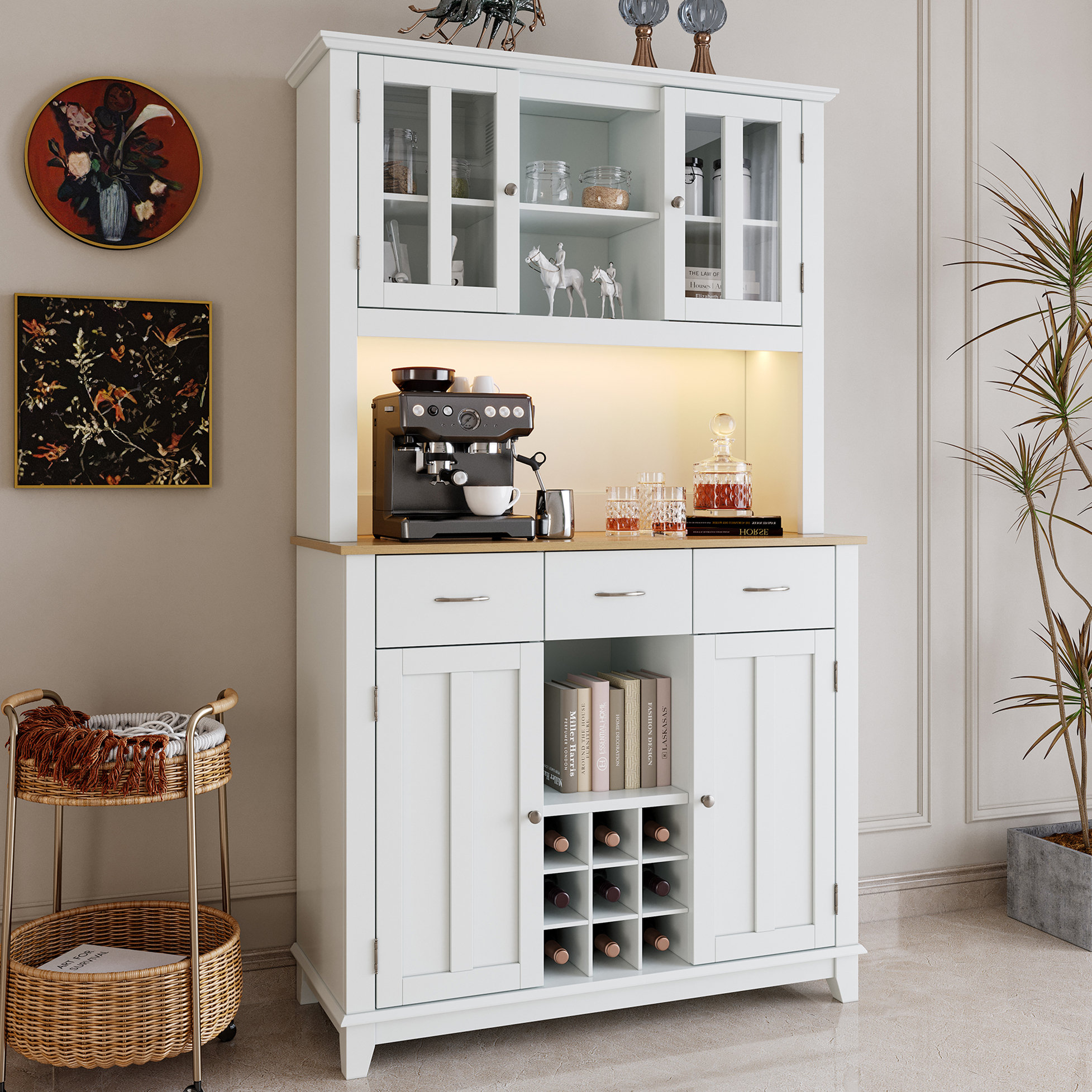 Ivy Bronx Mahadevan 70.9'' Kitchen Pantry | Wayfair