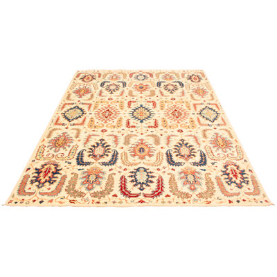 Tapis de zone en laine beige 9 pi 1 po x 12 pi noué la 2010s one-of-kind-the main beige esari Ahmyra