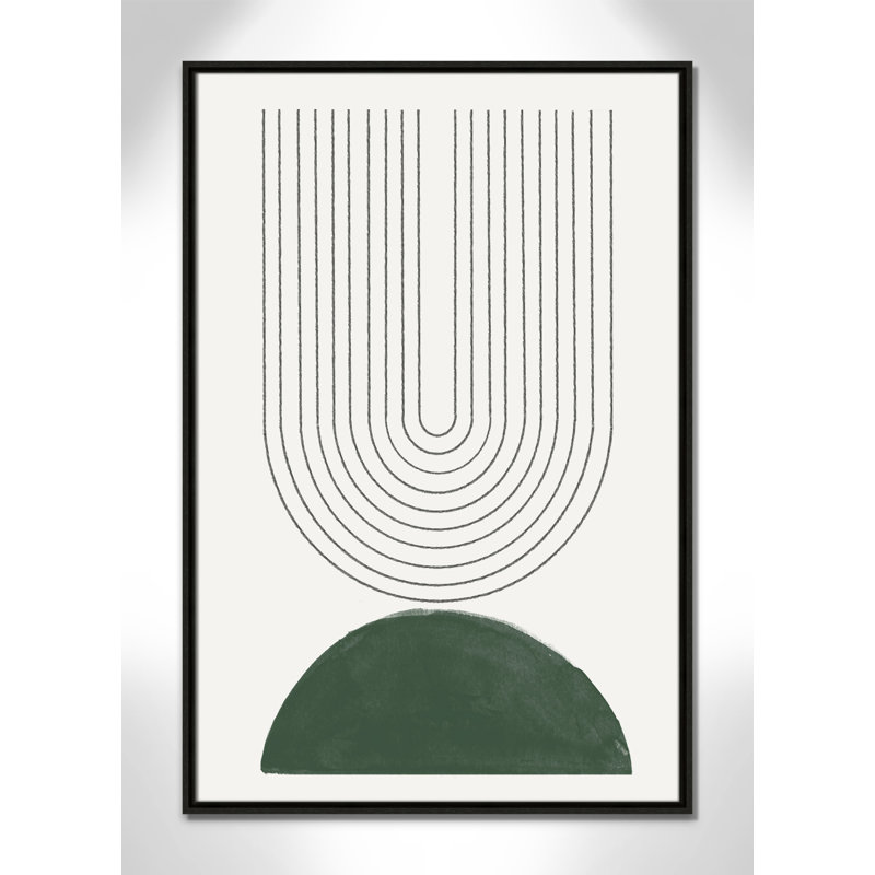 Imprimé n ° 5 vert Mid Century Modern par Miuus Studio, Toile avec cadre, 25.5'' W x 37.5'' H, Espresso Floater