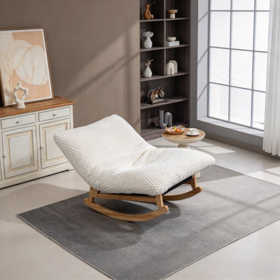 Fauteuil à billes berçant en velours côtelé avec dossier
