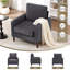 Élégante chaise d'appoint rembourrée en tissu avec pieds robustes en bois massif-1344559606