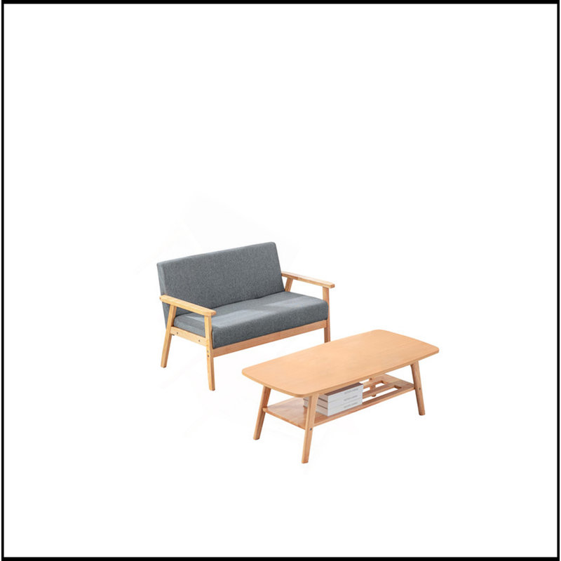 Ensemble de table basse et causeuse Bahamas, Gris, Brun