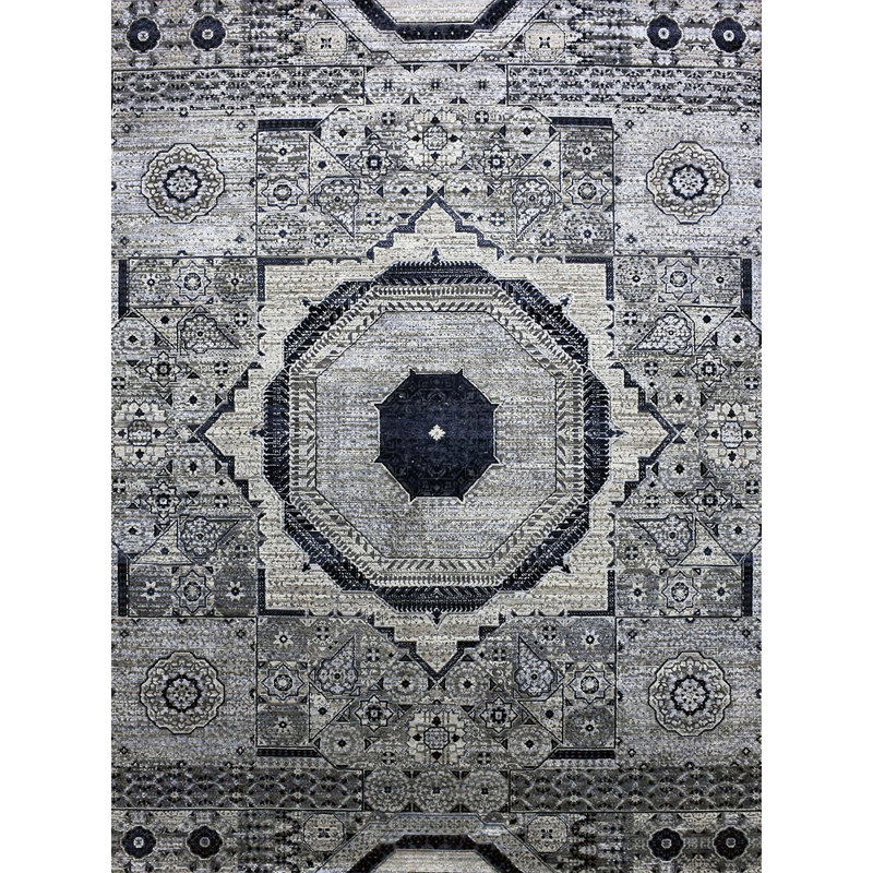 Canterbury Handmade Silk and Wool Oriental Area Rug, Rectangle 9' x 12'