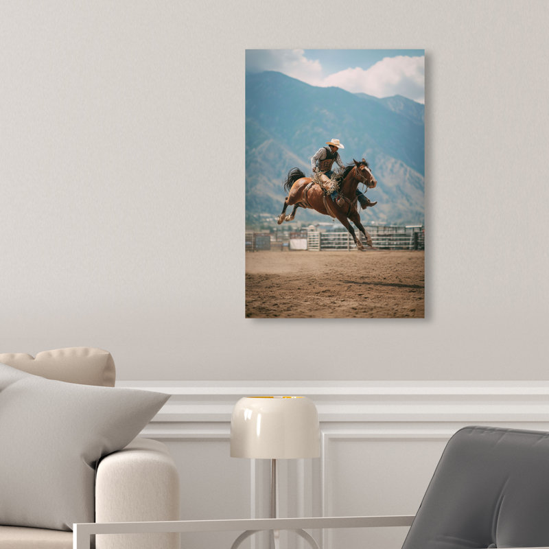 Bronc Rider Print by Oliver Gal, 15" H x 10" W, Gallery Wrapped
